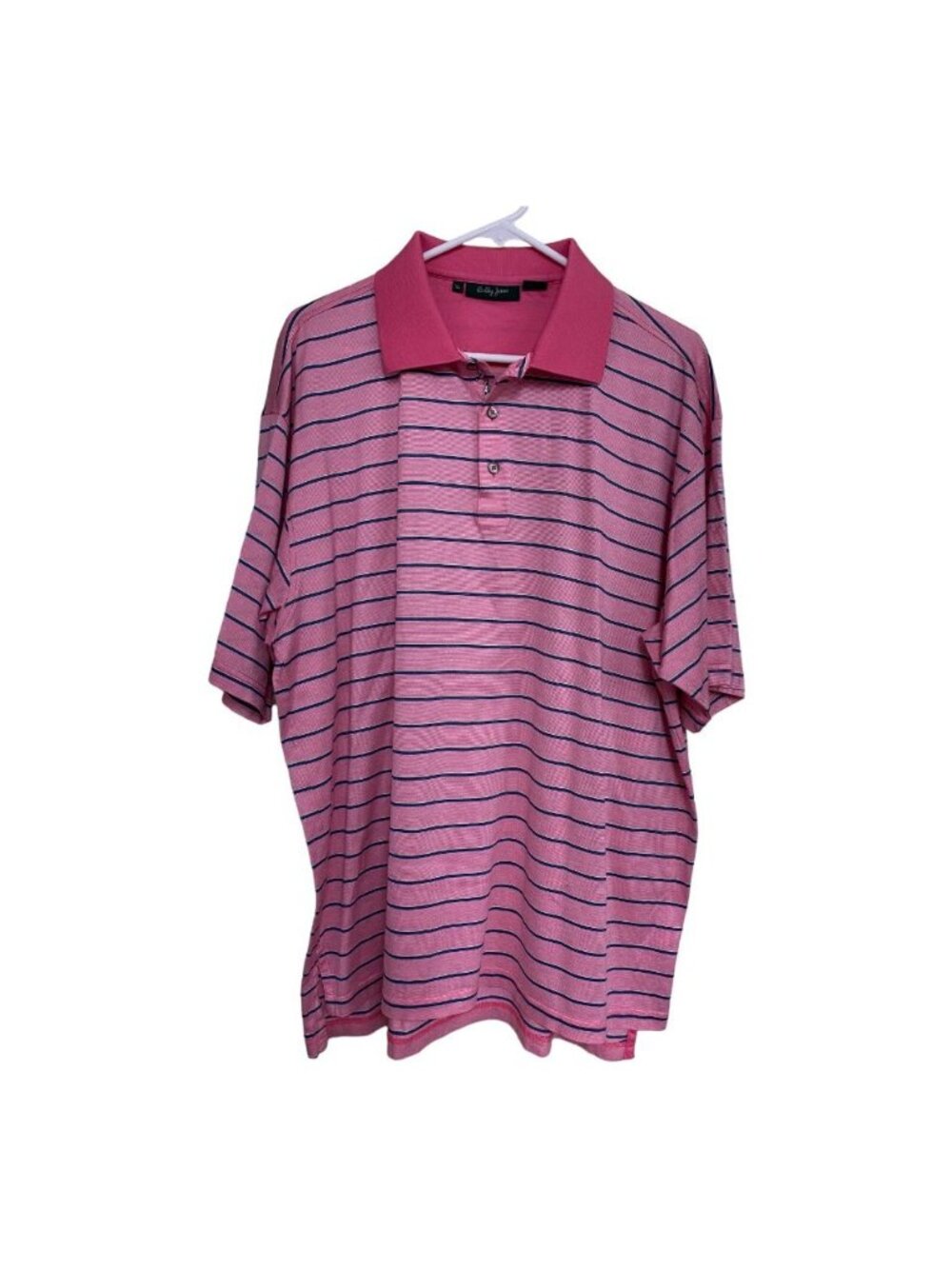 Bobby Jones Polo Shirt Men's XL Pink With Stripes Korea 100% Cotton